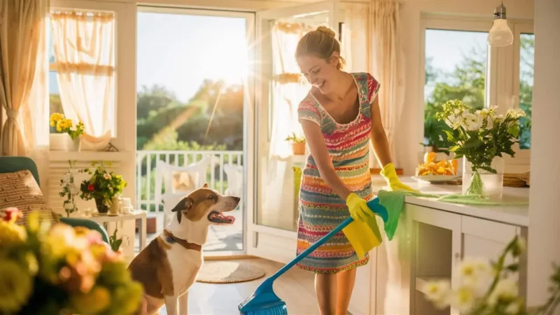 cleaning home in summer